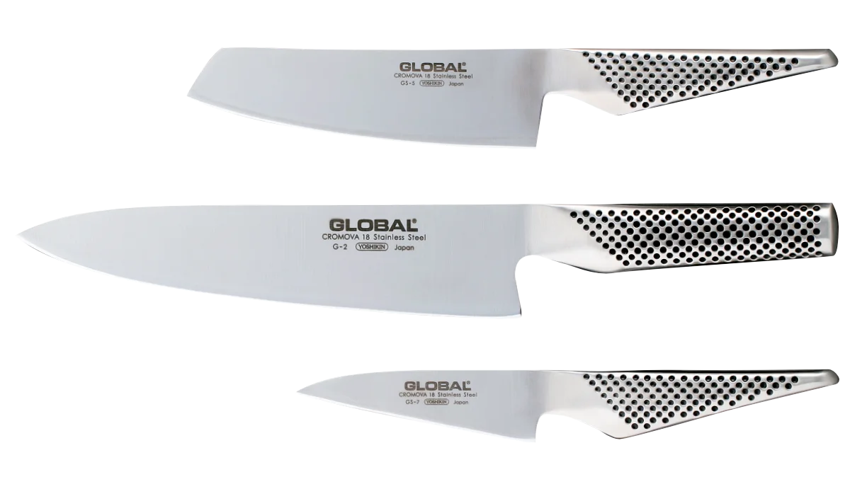 Global G-257 Messerset 3 teilig, G-2, GS-5 und GS-7 Global Yoshikin Paket Set